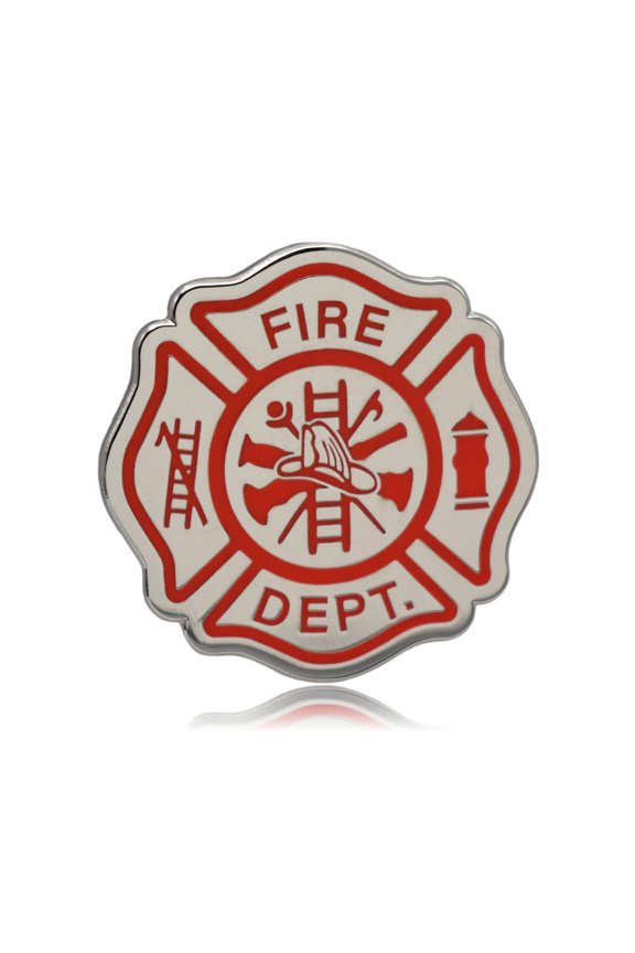 Maltese Cross Fire Fighter Hard Enamel Pin