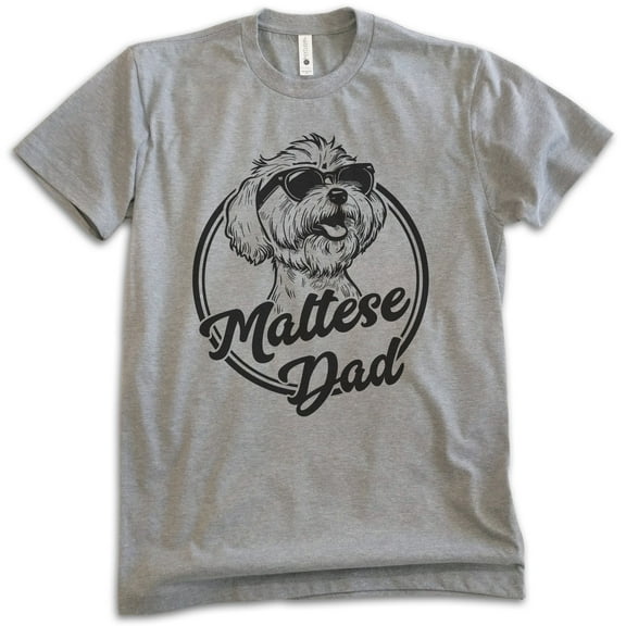 Maltese Dad, Unisex Men's Shirt, Maltese Owner, Funny Dog Dad Gift, Dark Heather Gray, Medium