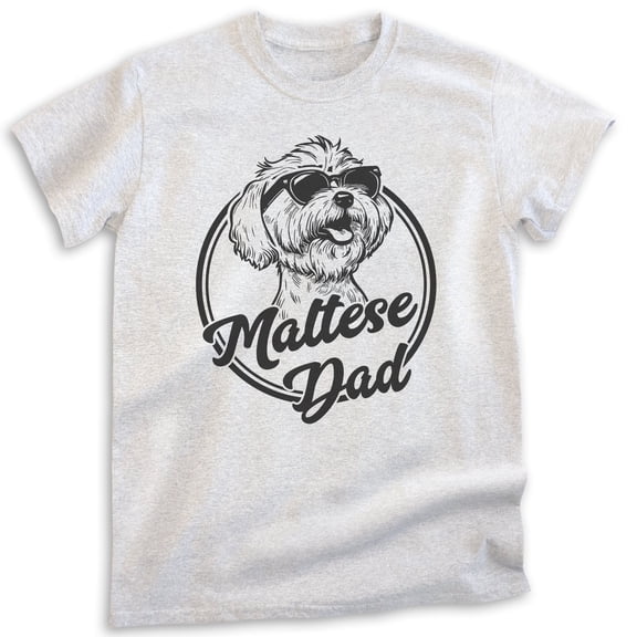 Maltese Dad, Unisex Men's Shirt, Maltese Owner, Funny Dog Dad Gift, Heather Ash, X-Small