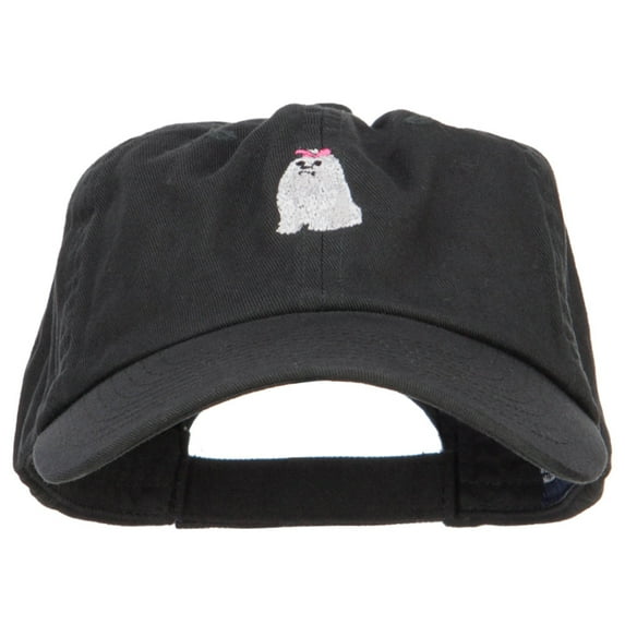 Maltese Dog Embroidered Low Cap - Black OSFM