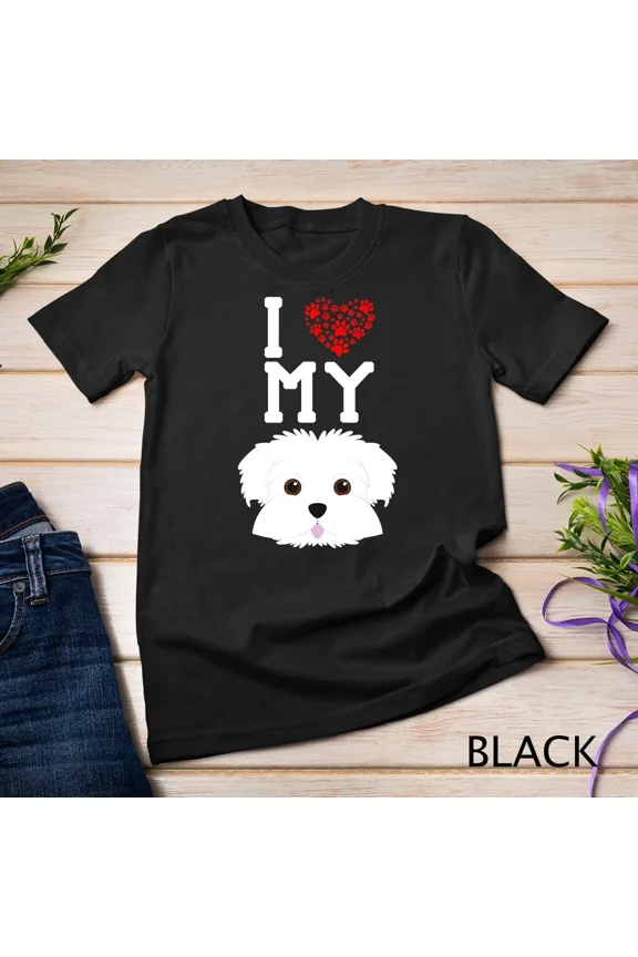 Maltese Dog Lover Cute Pet Best Friend Graphic Unisex T-Shirt, S-5XL