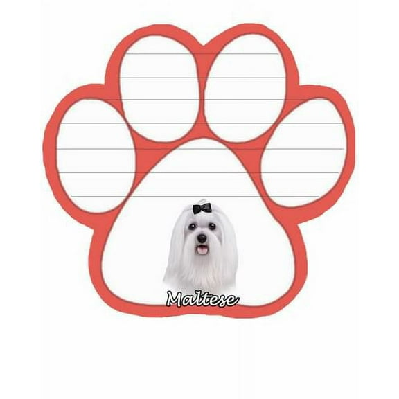 Maltese Dog Paw Magnetic Note Pad