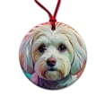 thumbnail image 1 of Maltese Dog Pop Art Christmas Tree Holiday Round Ceramic Ornament, 1 of 7