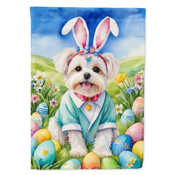 Maltese Easter Egg Hunt Garden Flag 11.25 in x 15.5 in