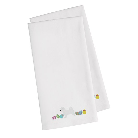 Maltese Easter White Embroidered Towel Set of 2