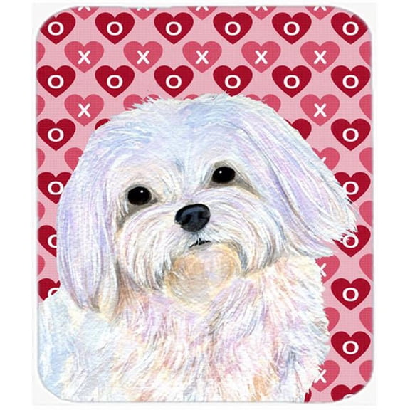 Maltese Hearts Love And Valentines Day Portrait Mouse Pad, Hot Pad Or Trivet