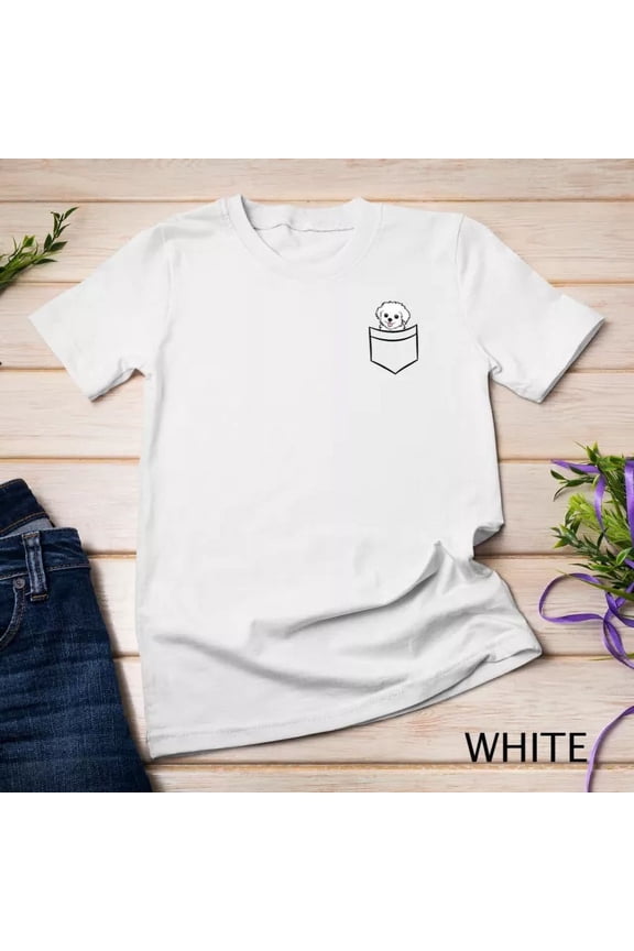 Maltese In The Pocket Cute Maltese Dogs T-Shirt Unisex S-5XL Hot Trending Shirt, Vintage Birthday Gift