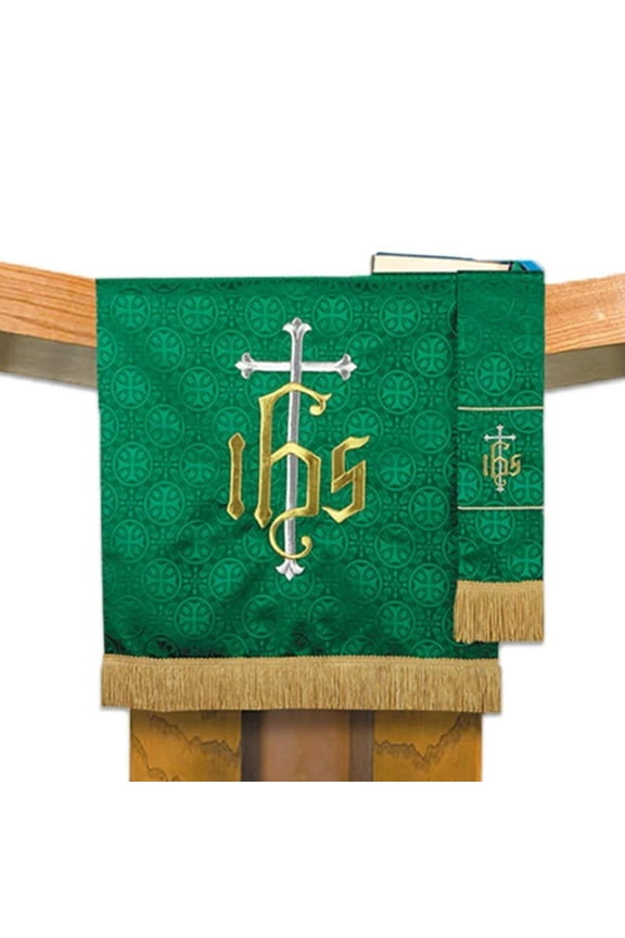 Maltese Jacquard Pulpit Scarf, Green