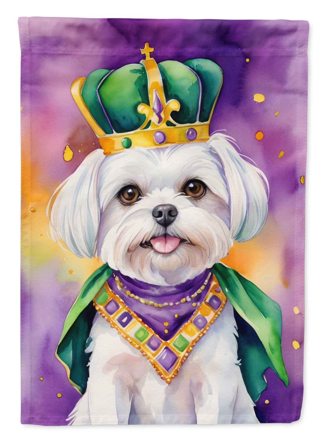 Maltese King of Mardi Gras Garden Flag 11.25 in x 15.5 in