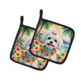 thumbnail image 1 of Maltese Luau Pair of Pot Holders, 1 of 1