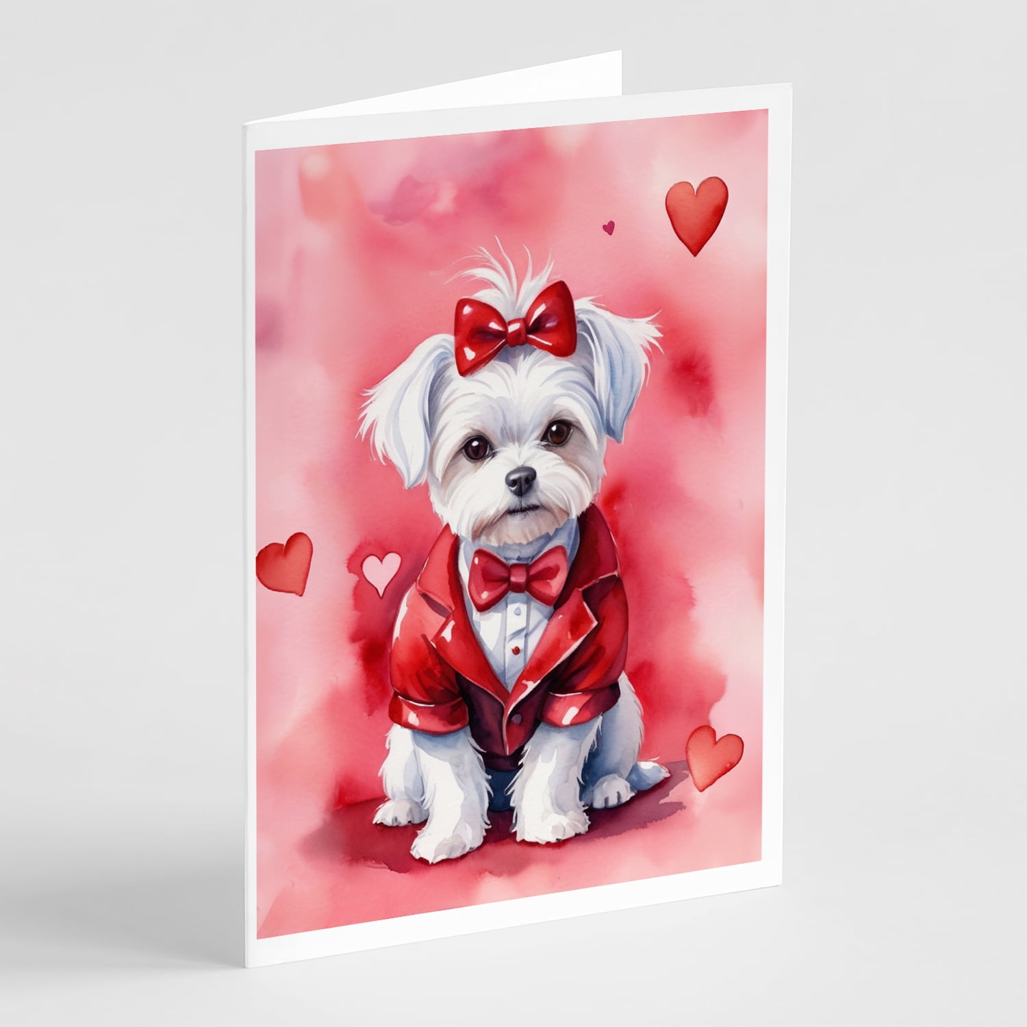 Maltese My Valentine Greeting Cards Pack of 8 7 in x 5 in