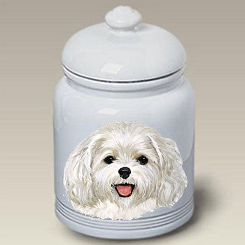 Maltese Puppy Cut Linda Picken Treat Jar