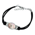 thumbnail image 1 of Maltese Puppy Dog Hearts Love Novelty Suede Leather Metal Bracelet, 1 of 4
