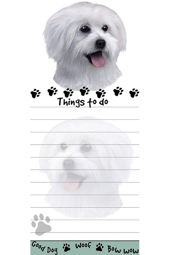 "Maltese Puppy Magnetic List Pads" Uniquely Shaped Sticky Notepad