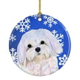 thumbnail image 1 of Maltese Winter Snowflakes Holiday Christmas Ceramic Ornament SS4620, 1 of 3