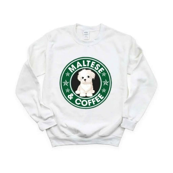 Maltese and Coffee Cute Dog Lover Pet and Caffeine Humor T-Shirt , Hoodie , Sweatshirt, for men & women, up to size 5XL.