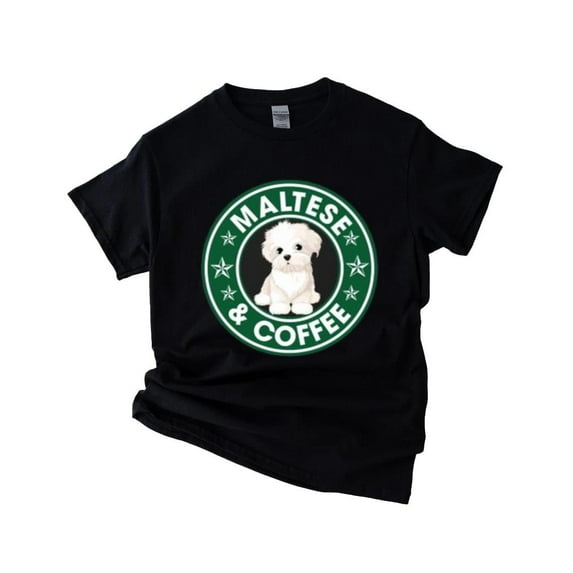 Maltese and Coffee Cute Dog Lover Pet and Caffeine Humor T-Shirt , Hoodie , Sweatshirt, for men & women, up to size 5XL.