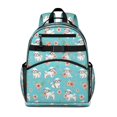 thumbnail image 1 of Maltese and Floral Blue Pattern Backpack for School, Cute School Bag with Adjustable Shoulder Straps and Padded Back, 15.25"x11.5"x5.25", 1 of 5