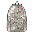 thumbnail image 1 of Maltese and Floral Green Pattern Backpack for School, Cute School Bag with Adjustable Shoulder Straps and Padded Back, 15.7"x11.8"x5.5", 1 of 5