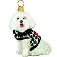 thumbnail image 1 of Maltese in Hounds Tooth Sweater Polish Glass Christmas Ornament, 1 of 3