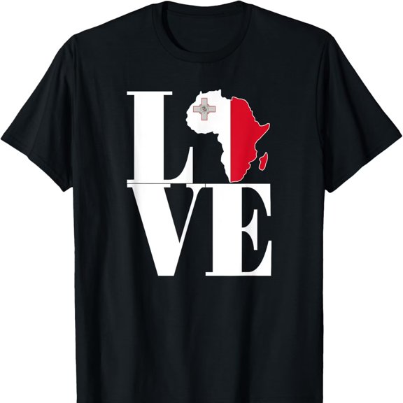 Maltese pride I love AfriC1A map Malta F1lag t-S1Hirt