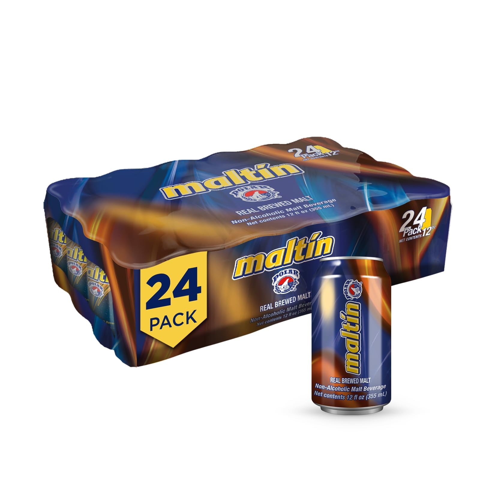 Maltin Polar Non-Alcoholic FEV6Malt Beverage - Natural Cane Sugar Drink (24-Pack)