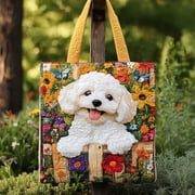 Maltipoo Bliss Quilted Tote Bag, Women Quilted Tote Bag, Handmade Patchwork Tote, Women Shoulder Bag, Gift For Her