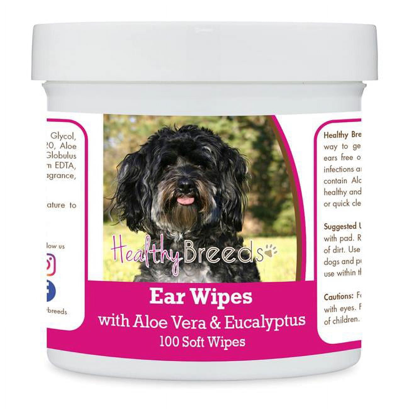 Maltipoo Ear Cleaning Wipes with Aloe & Eucalyptus for Dogs 100 Count
