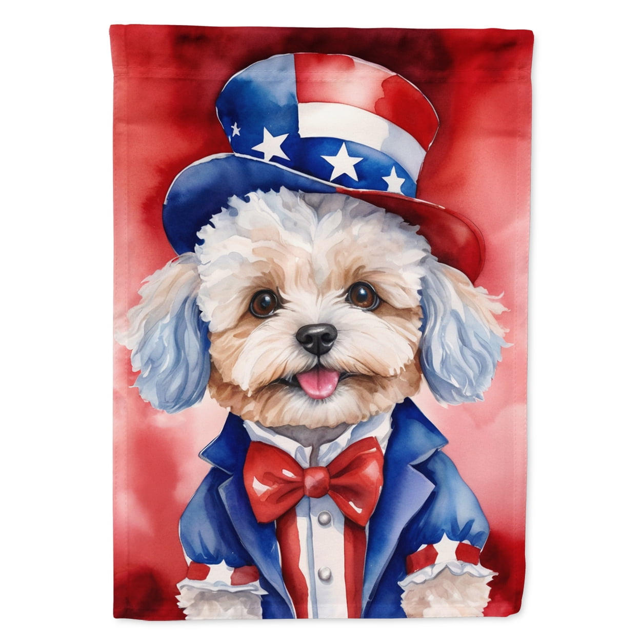 Maltipoo Patriotic American House Flag 28 in x 40 in