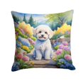 thumbnail image 1 of Maltipoo Spring Path Throw Pillow 18 in x 18 in, 1 of 5