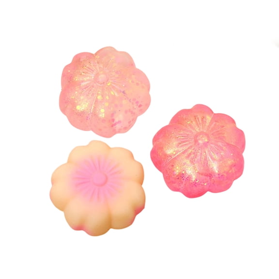 Maltose Cherry Blossom Squishy, Random Pink White Glitter Stress Relief Fidget, Flower Shape Sensory Relaxation, Soft Squeeze Fun Fidget