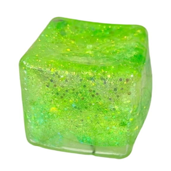 Maltose Cube Squeeze Ball Stress Relief Soft Square Squishy Figurine Slow Rising Candy Shaped Desktop Ornament for Adults Office Home Decor, Green