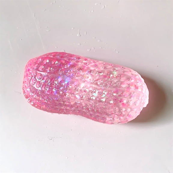 Maltose Peanut Squish Squeeze Ball, Slow Rebound Nut Stress Reliever for Desk Decor and Sensory Fidget Relief Pink