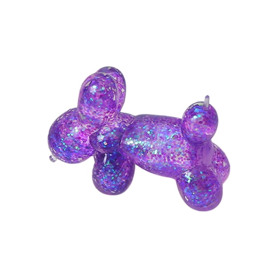 Maltose Squeeze Toy Balloon Dog Stress Relief Toy Soft Slow Rebound Sensory Fidget Toy with Glitter Filled Gel Body