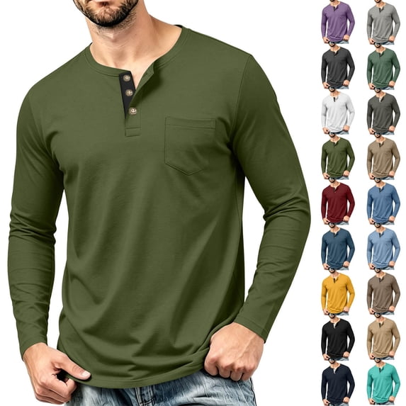 Maltru Men's Long Sleeve Pullover Shirt, Crew Neck Drop Shoulder ...