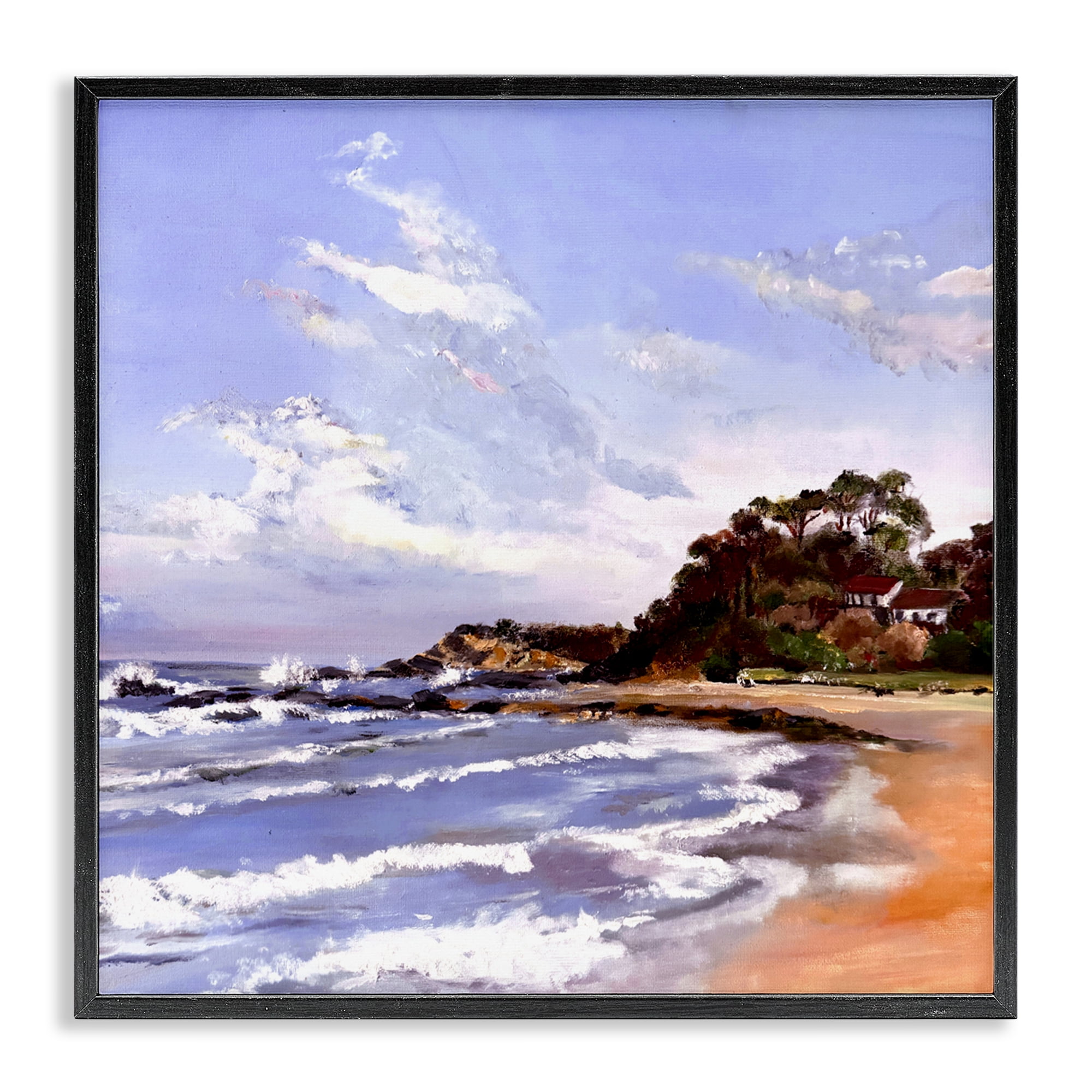 Malua Bay Seascape Black Framed Giclee Art, design by Patricia Reynolds