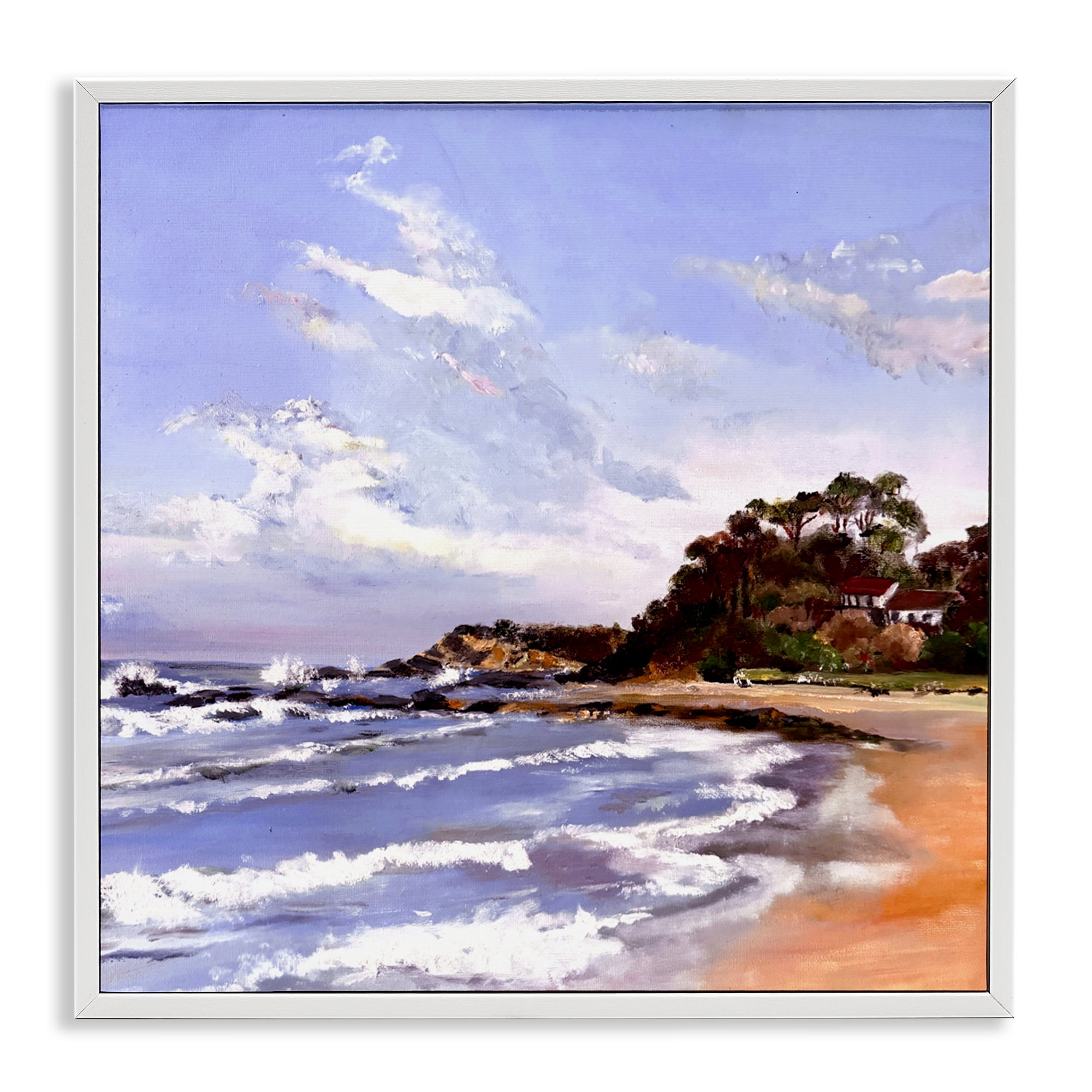 Malua Bay Seascape White Framed Giclee Art, design by Patricia Reynolds