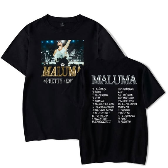 Maluma Medallo en el Mapa 2025 Tour Merch T-Shirt Short Sleeve Men Women Vintage Fashion Hip Hop Top (XXS-XXXXL)