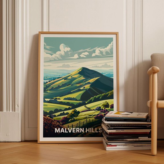 Malvern Hills Poster, Travel-Inspired Wall Art, Aonb Landscape Decor, Unique Gift For Travellers And Art Enthusiasts Wall Art, Modern Wall Decor, 16x24 UNFRAMED