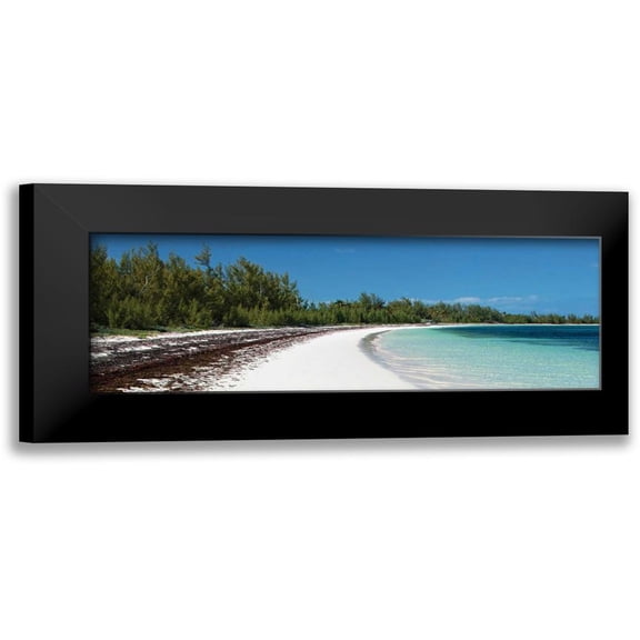 Malvin, Larry 14x7 Black Modern Framed Museum Art Print Titled - Winding Bay Beach II Panel