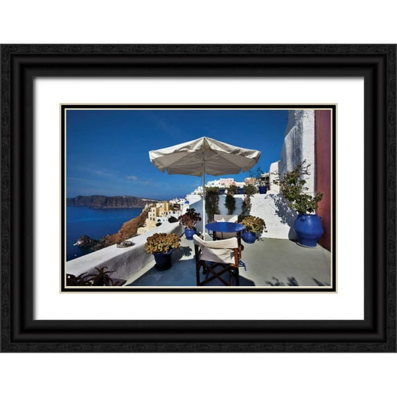 Malvin, Larry 18x13 Black Ornate Wood Framed with Double Matting Museum Art Print Titled - Cliffside View
