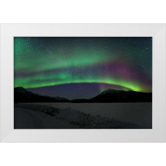 Malvin, Larry 24x17 White Modern Wood Framed Museum Art Print Titled - Aurora Borealis III