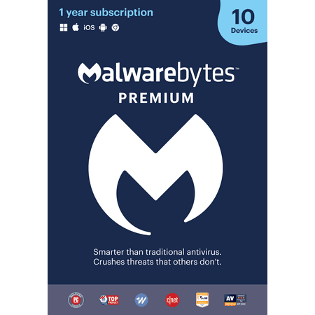 Malwarebytes - Premium (10-Devices) - Android, Apple iOS, Chrome, Mac OS, Windows