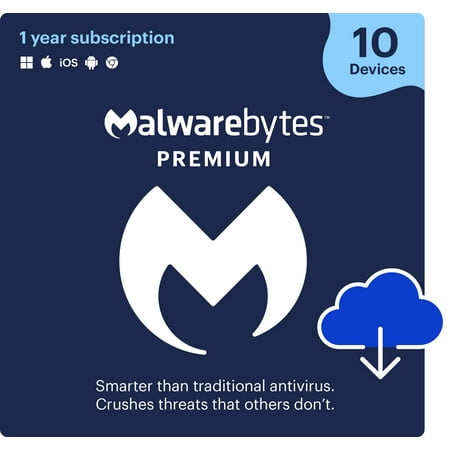 Malwarebytes - Premium (10-Devices) - Windows, Mac OS, Android, Apple iOS [Digital]