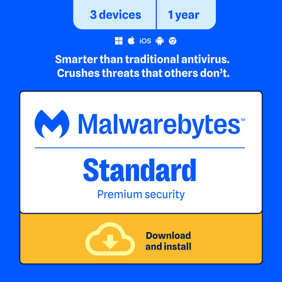 Malwarebytes Premium Security 3-Device 1-Year Subscription [Digital Download]