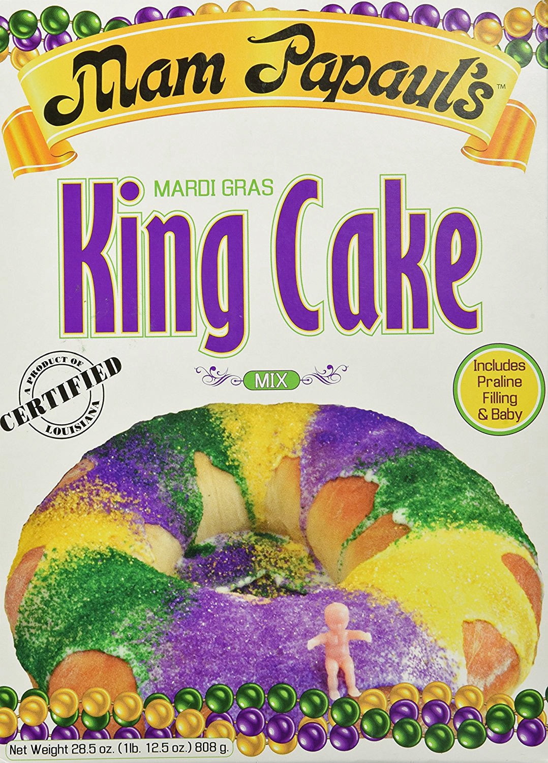 Mam Papauls Mardi Gras King Cake Mix 1 Pound 12.5 oz