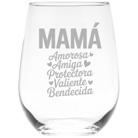 C&M Personal Gifts 17 oz Mam Stemless Wine Glass (Style M1)
