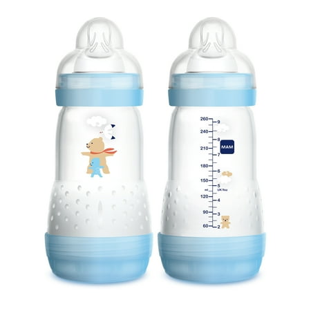 MAM Easy Start Anti-Colic Bottle, 9 oz, Boy, 2 pack
