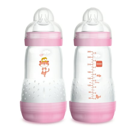 MAM Easy Start Anti-Colic Bottle, 9 oz, Girl, 2 pack