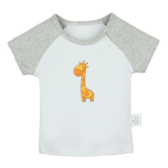 Mam's Little Cutie Funny T shirt For Baby, Newborn Babies Animal Giraffe T-shirts, Infant Tops, 0-24M Kids Graphic Tees Clothing (Short Gray Raglan T-shirt, 12-18 Months)